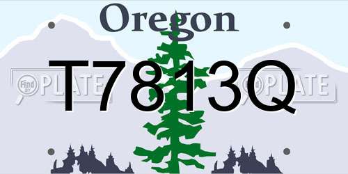 T7813Q Oregon License Plate