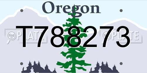 T788273 Oregon License Plate