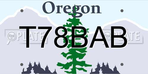 T78BAB Oregon License Plate
