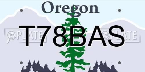 T78BAS Oregon License Plate
