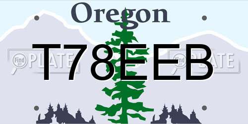 T78EEB Oregon License Plate