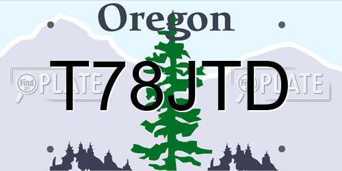 T78JTD Oregon License Plate