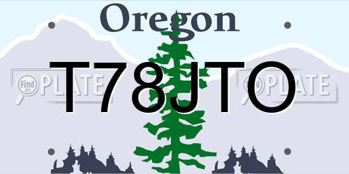 T78JTO Oregon License Plate