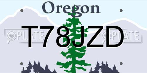 T78JZD Oregon License Plate