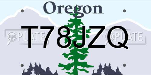 T78JZQ Oregon License Plate