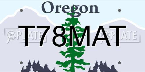 T78MAT Oregon License Plate
