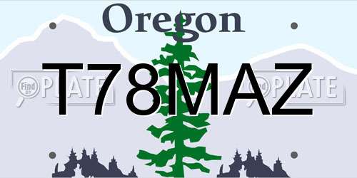 T78MAZ Oregon License Plate
