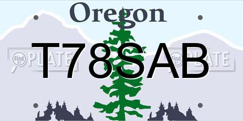 T78SAB Oregon License Plate