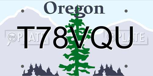T78VQU Oregon License Plate