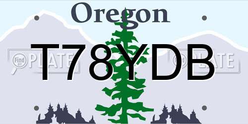 T78YDB Oregon License Plate