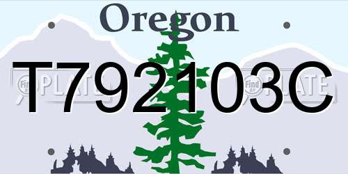 T792103C Oregon License Plate