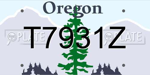 T7931Z Oregon License Plate
