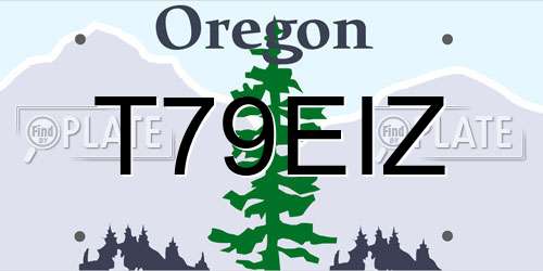 T79EIZ Oregon License Plate