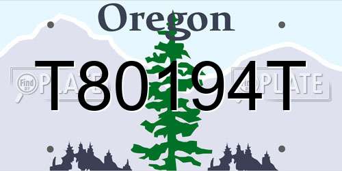 T80194T Oregon License Plate