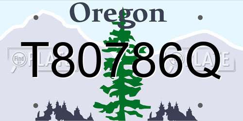 T80786Q Oregon License Plate