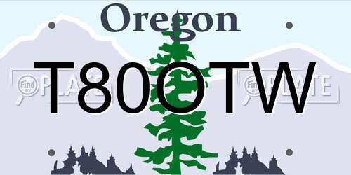 T80OTW Oregon License Plate