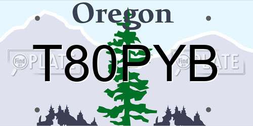 T80PYB Oregon License Plate