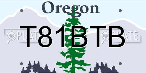 T81BTB Oregon License Plate
