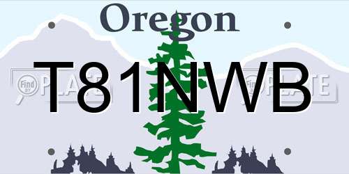 T81NWB Oregon License Plate