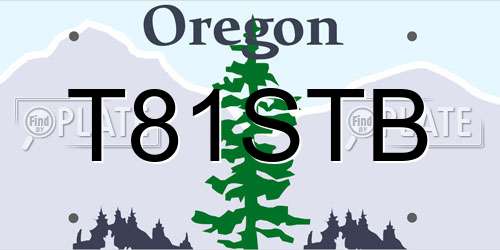 T81STB Oregon License Plate