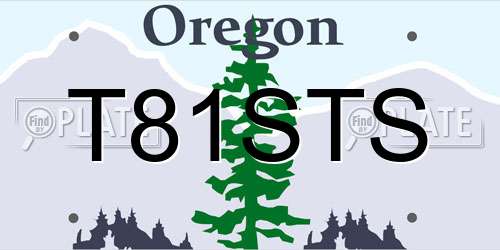 T81STS Oregon License Plate