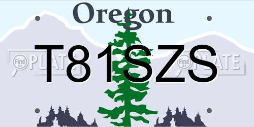 T81SZS Oregon License Plate