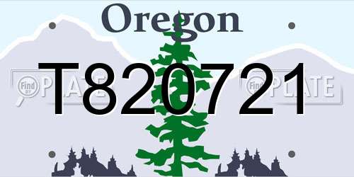 T820721 Oregon License Plate