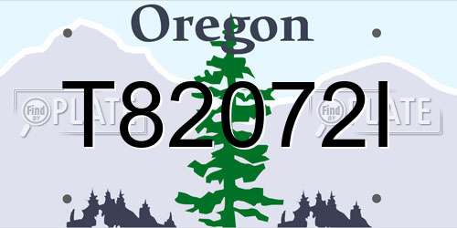 T82072I Oregon License Plate