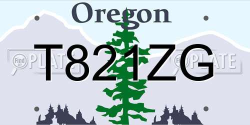 T821ZG Oregon License Plate
