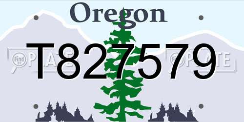 T827579 Oregon License Plate