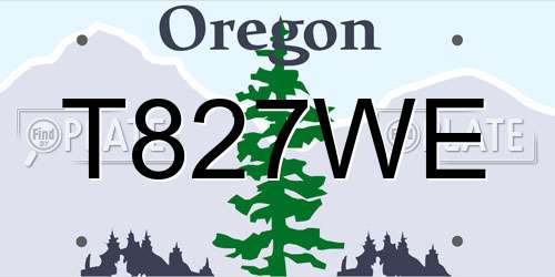 T827WE Oregon License Plate