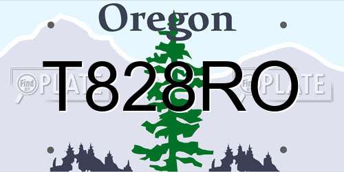 T828RO Oregon License Plate