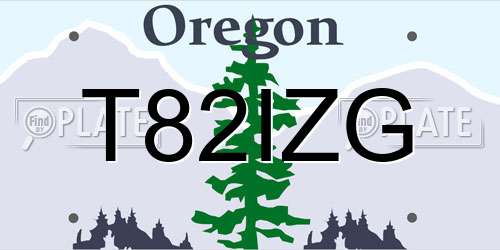 T82IZG Oregon License Plate