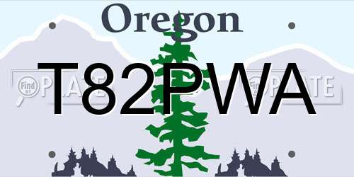 T82PWA Oregon License Plate