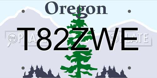 T82ZWE Oregon License Plate