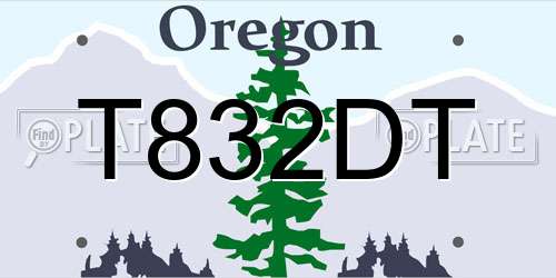 T832DT Oregon License Plate