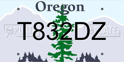 T832DZ Oregon License Plate