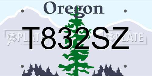 T832SZ Oregon License Plate