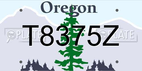 T8375Z Oregon License Plate
