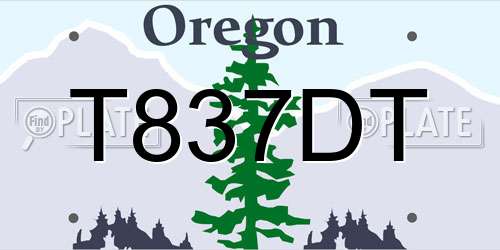 T837DT Oregon License Plate