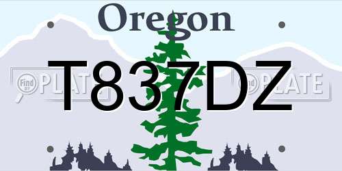 T837DZ Oregon License Plate