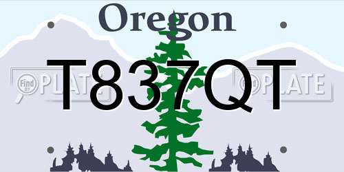 T837QT Oregon License Plate
