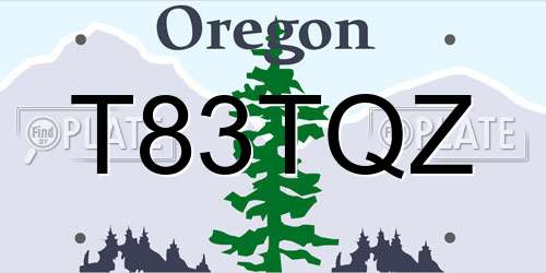 T83TQZ Oregon License Plate