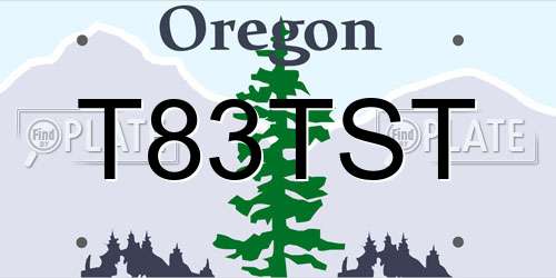 T83TST Oregon License Plate