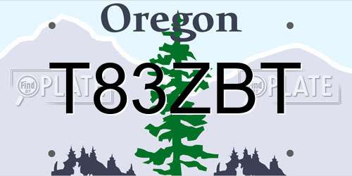 T83ZBT Oregon License Plate