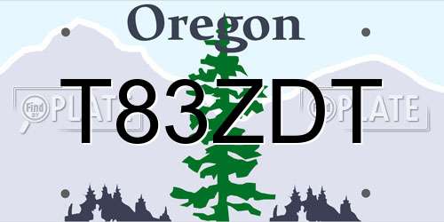 T83ZDT Oregon License Plate