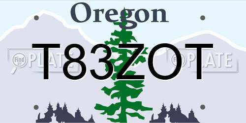 T83ZOT Oregon License Plate