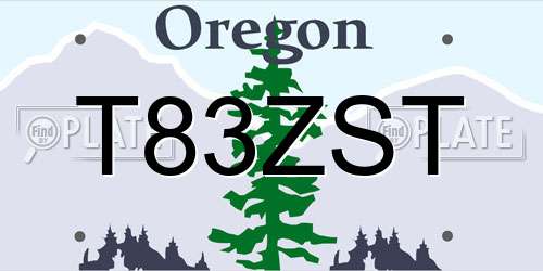 T83ZST Oregon License Plate