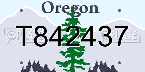 T842437 Oregon License Plate