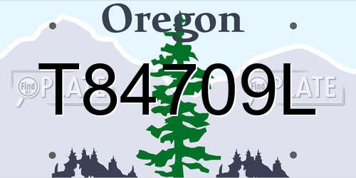 T84709L Oregon License Plate
